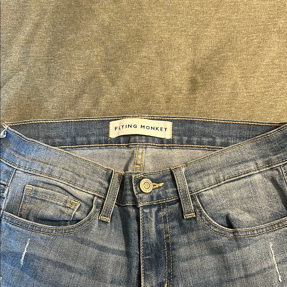 FLYING MONKEY Fringe Ankle Jeans - Picture 2 of 4